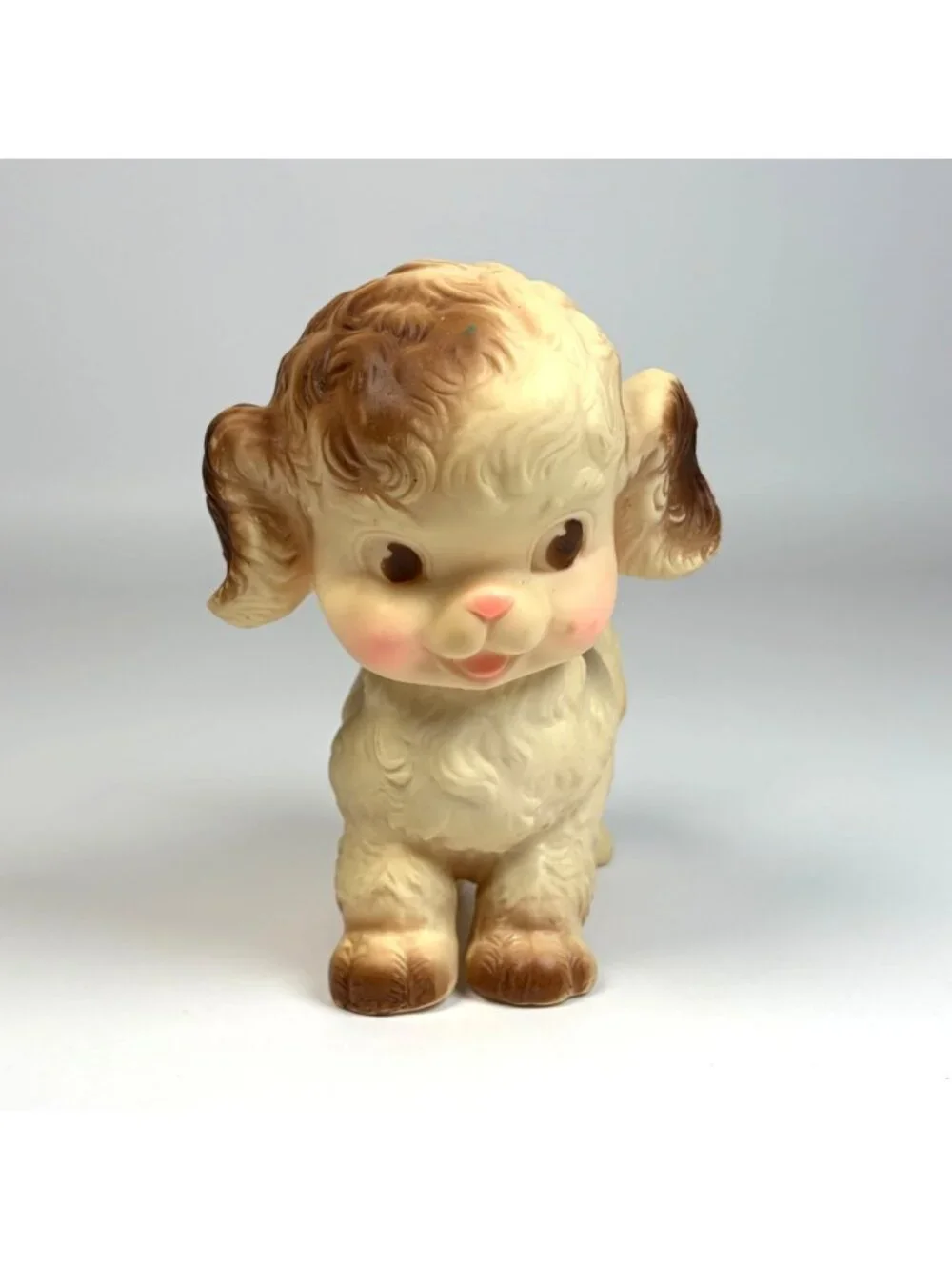Vintage The Sun Rubber Co. Dog Squeaky Figurine 1950s Baby Toy Nursery Decor